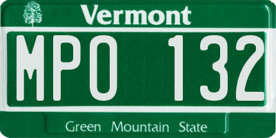 VT license plate MPO132
