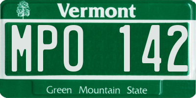 VT license plate MPO142
