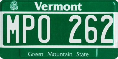 VT license plate MPO262