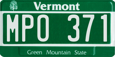 VT license plate MPO371