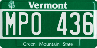 VT license plate MPO436