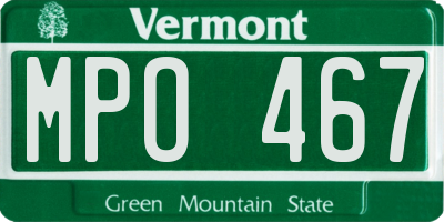 VT license plate MPO467