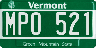 VT license plate MPO521