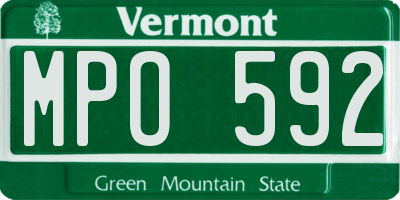VT license plate MPO592