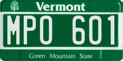 VT license plate MPO601