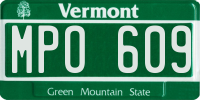 VT license plate MPO609