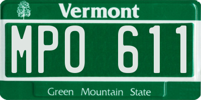 VT license plate MPO611