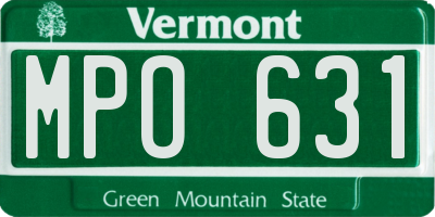 VT license plate MPO631