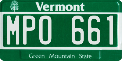 VT license plate MPO661