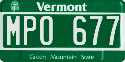 VT license plate MPO677