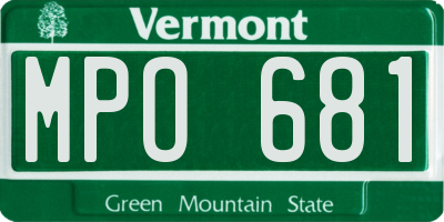 VT license plate MPO681