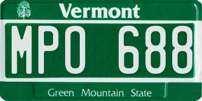 VT license plate MPO688