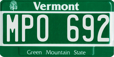 VT license plate MPO692