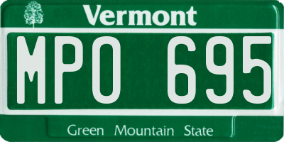 VT license plate MPO695