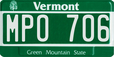 VT license plate MPO706