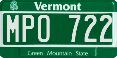 VT license plate MPO722