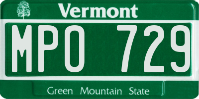 VT license plate MPO729