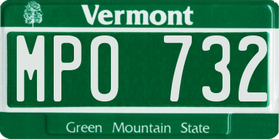 VT license plate MPO732
