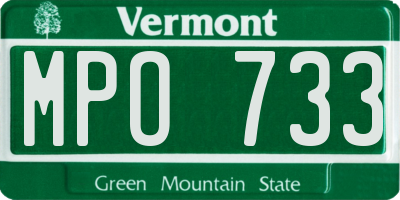 VT license plate MPO733