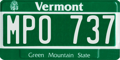 VT license plate MPO737
