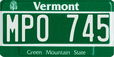 VT license plate MPO745