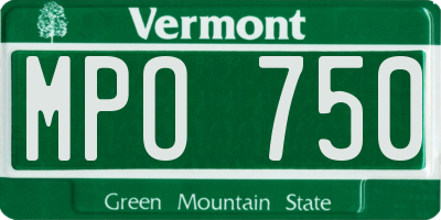 VT license plate MPO750