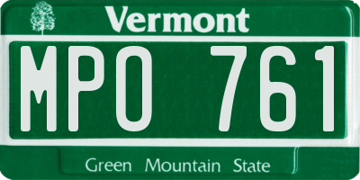 VT license plate MPO761
