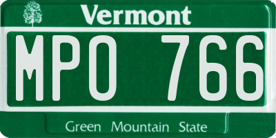 VT license plate MPO766