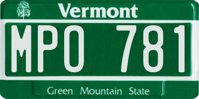 VT license plate MPO781