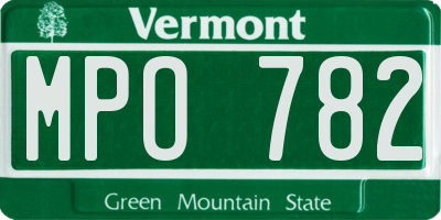 VT license plate MPO782