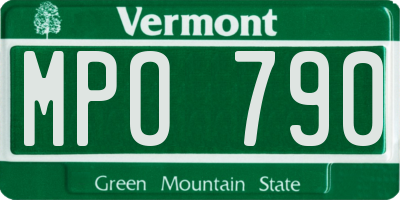VT license plate MPO790