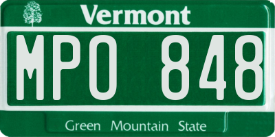 VT license plate MPO848