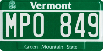 VT license plate MPO849
