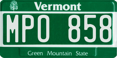 VT license plate MPO858