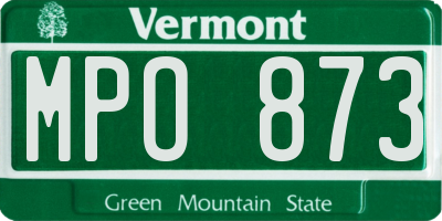 VT license plate MPO873