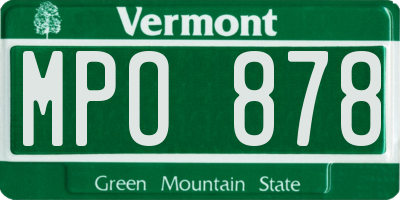 VT license plate MPO878