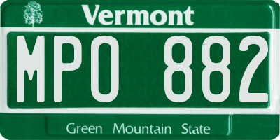 VT license plate MPO882