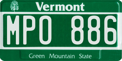VT license plate MPO886