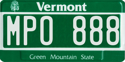 VT license plate MPO888