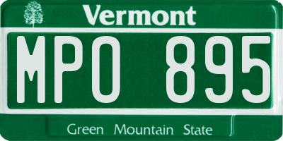 VT license plate MPO895
