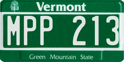 VT license plate MPP213