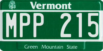 VT license plate MPP215