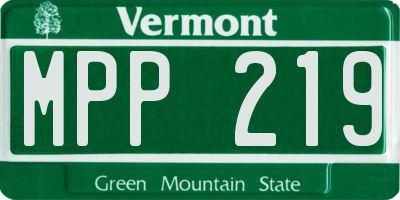 VT license plate MPP219