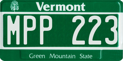 VT license plate MPP223