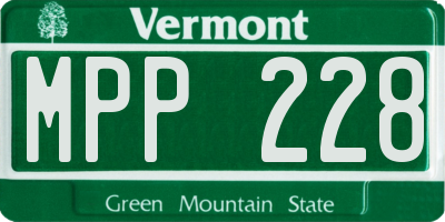 VT license plate MPP228