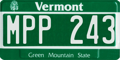 VT license plate MPP243