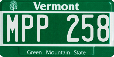 VT license plate MPP258