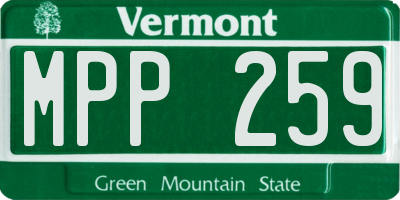 VT license plate MPP259