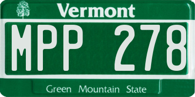 VT license plate MPP278
