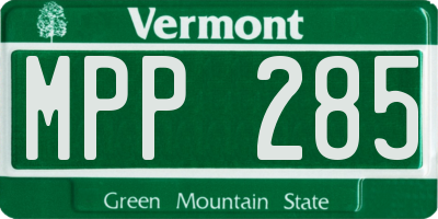 VT license plate MPP285